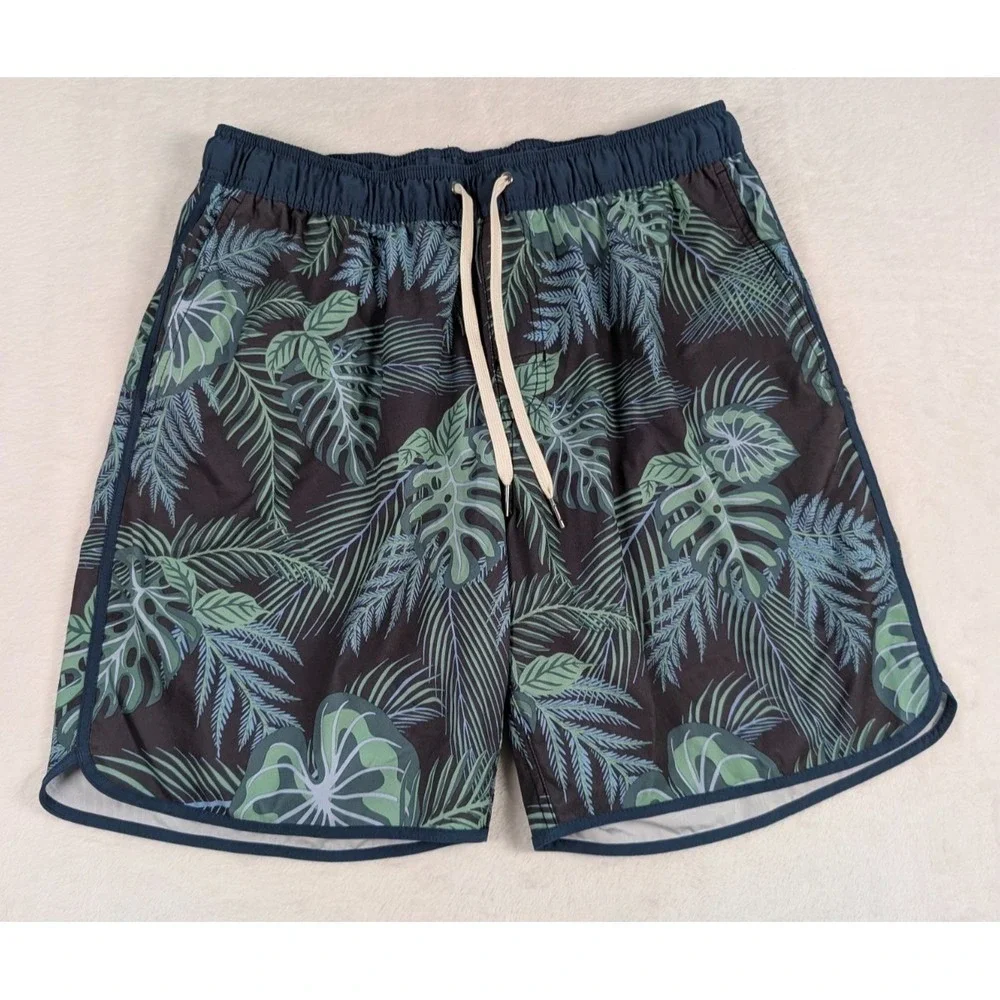 Fair Harbor Anchor Swim Trunks Mens XL Floral Palm Trees Lined Swim Shorts